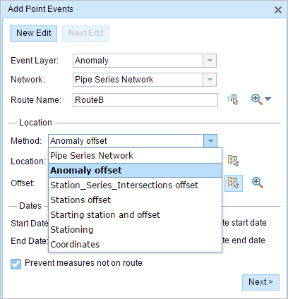 Choosing the intersection offset method